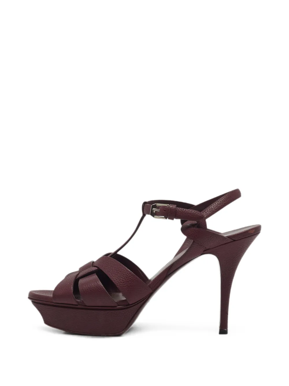 Saint Laurent Pre-Owned Tribute grained leather sandals - Rot