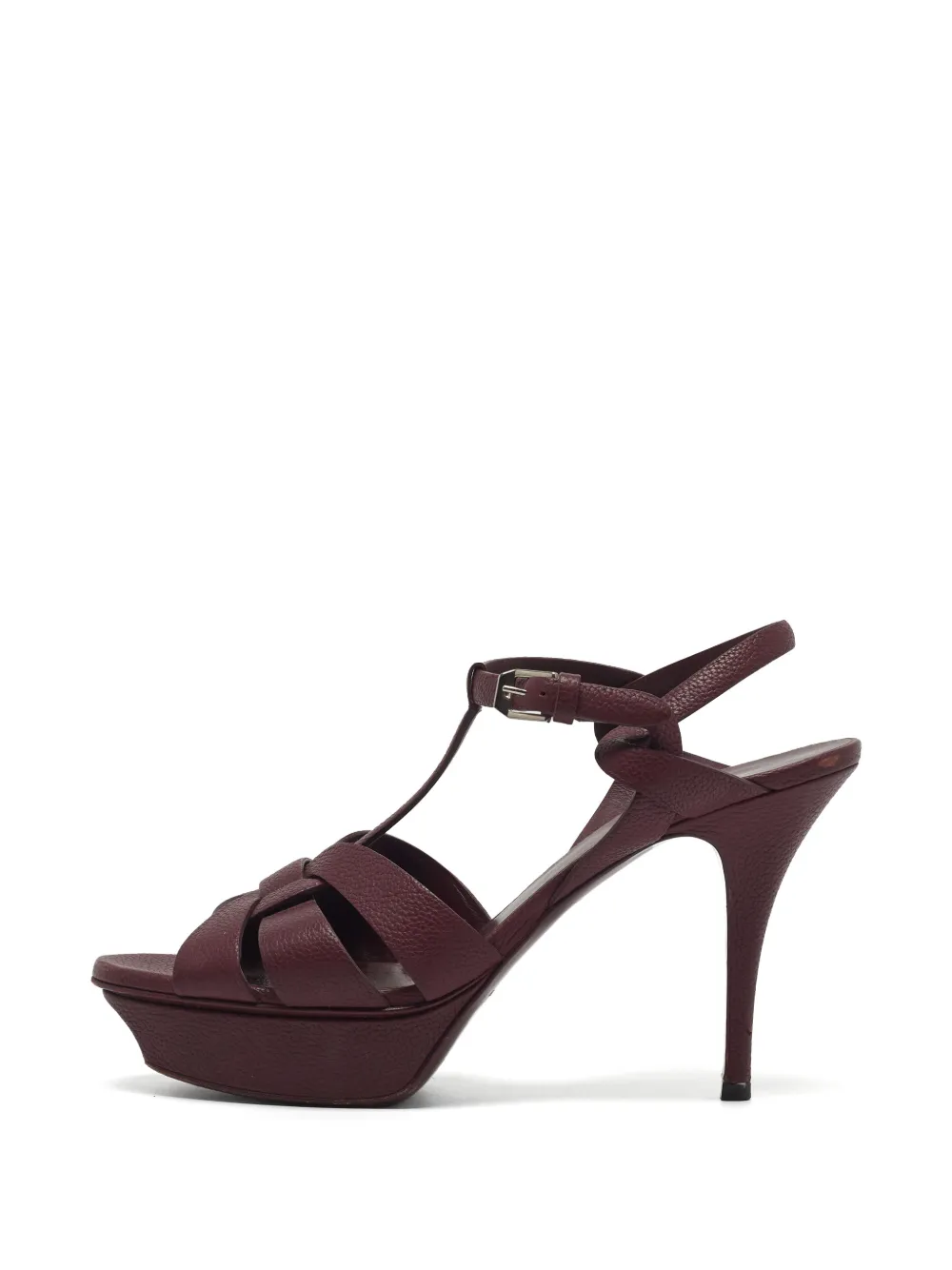 Saint Laurent Pre-Owned sandales Tribute en cuir grainé - Rouge Saint Laurent Pre-Owned sandales Tribute en cuir grainé - Rouge