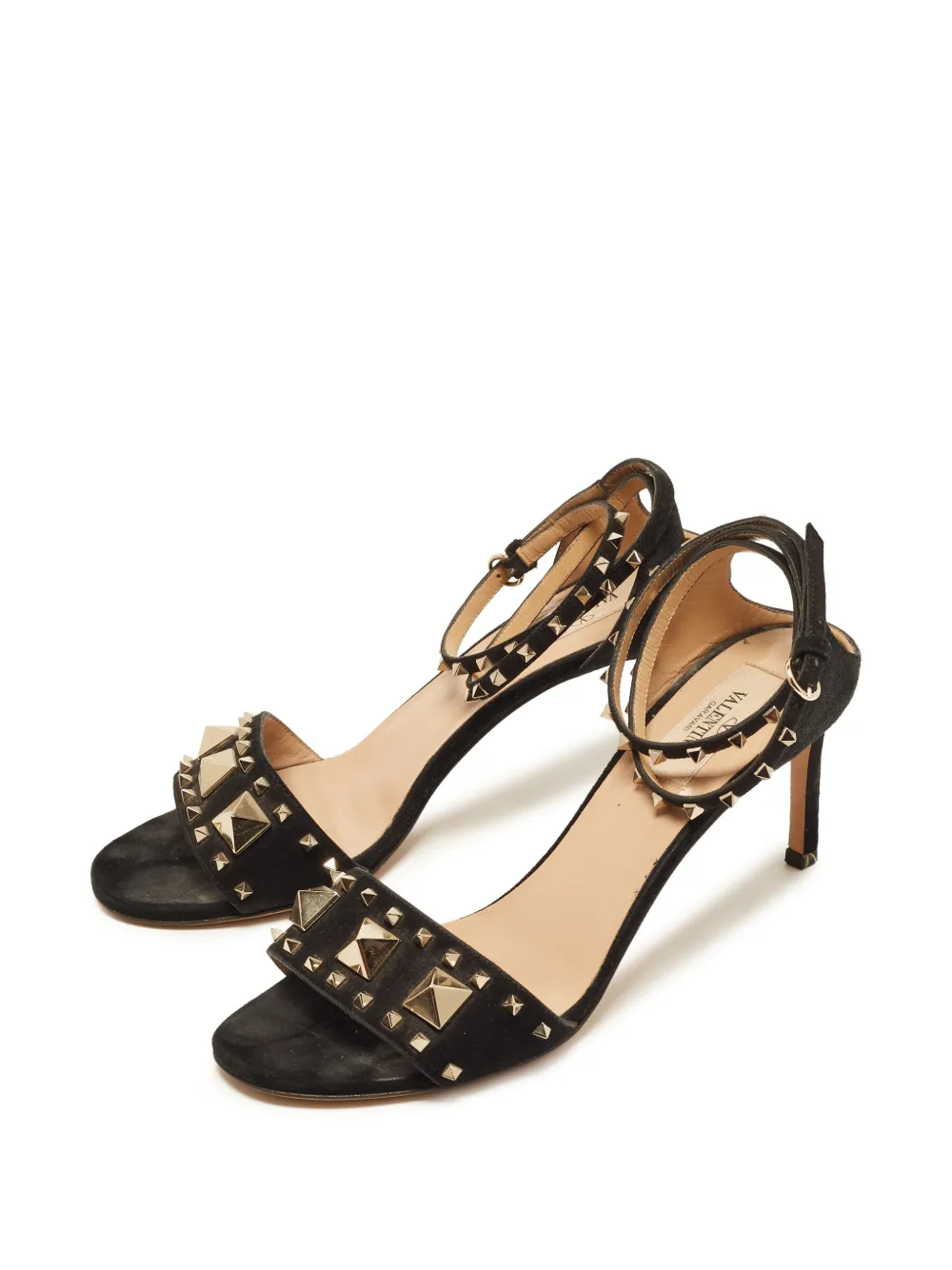Valentino Garavani Pre-Owned Rockstud ankle-strap heeled sandals - Nero