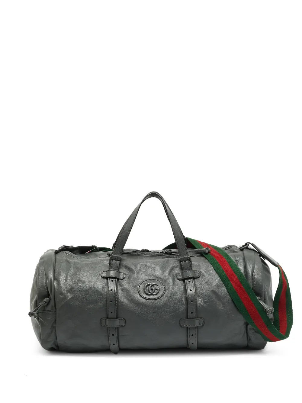 Gucci Pre-Owned logo-plaque duffel travel bag - Grigio