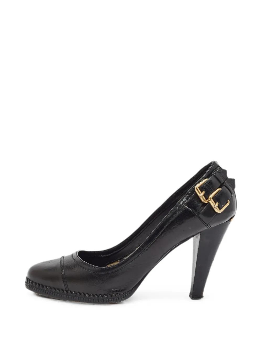 Burberry Pre-Owned buckle-detail heeled pumps - Schwarz