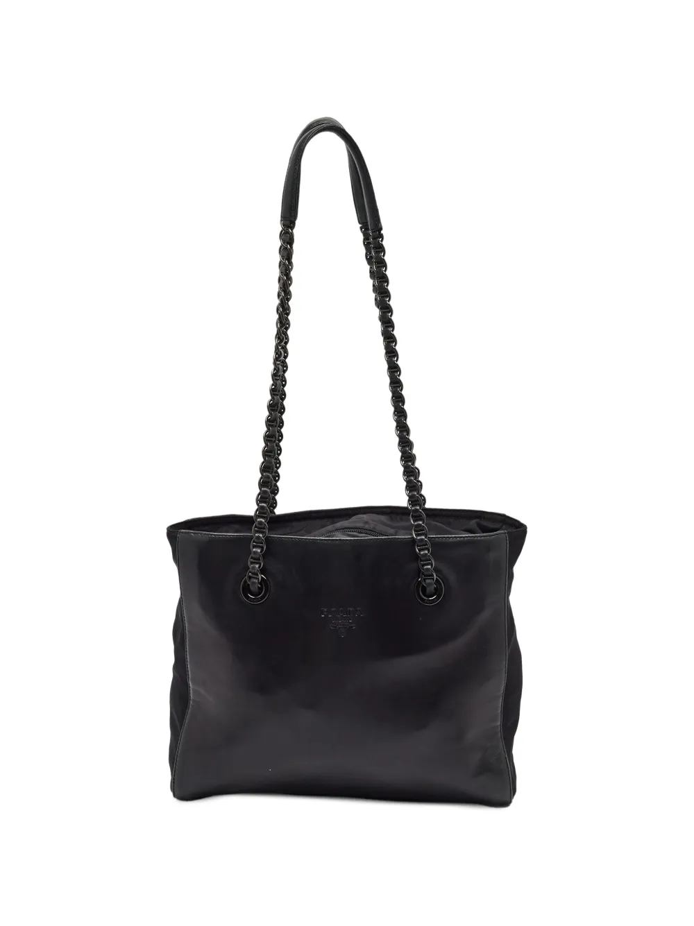 Prada Pre-Owned chain-link zip-top tote bag - Nero