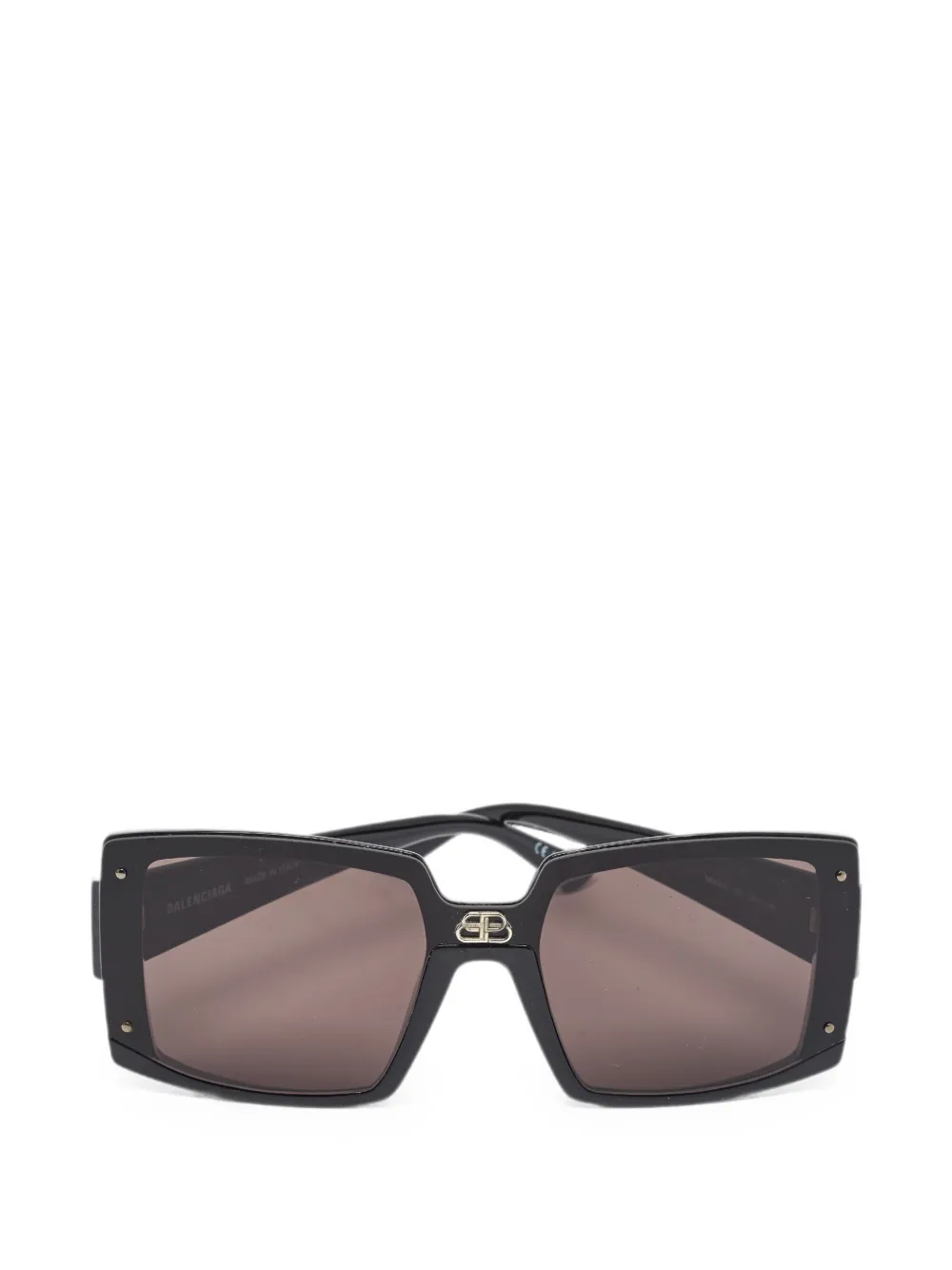 Balenciaga Pre-Owned BB-logo oversized-frame sunglasses - Schwarz