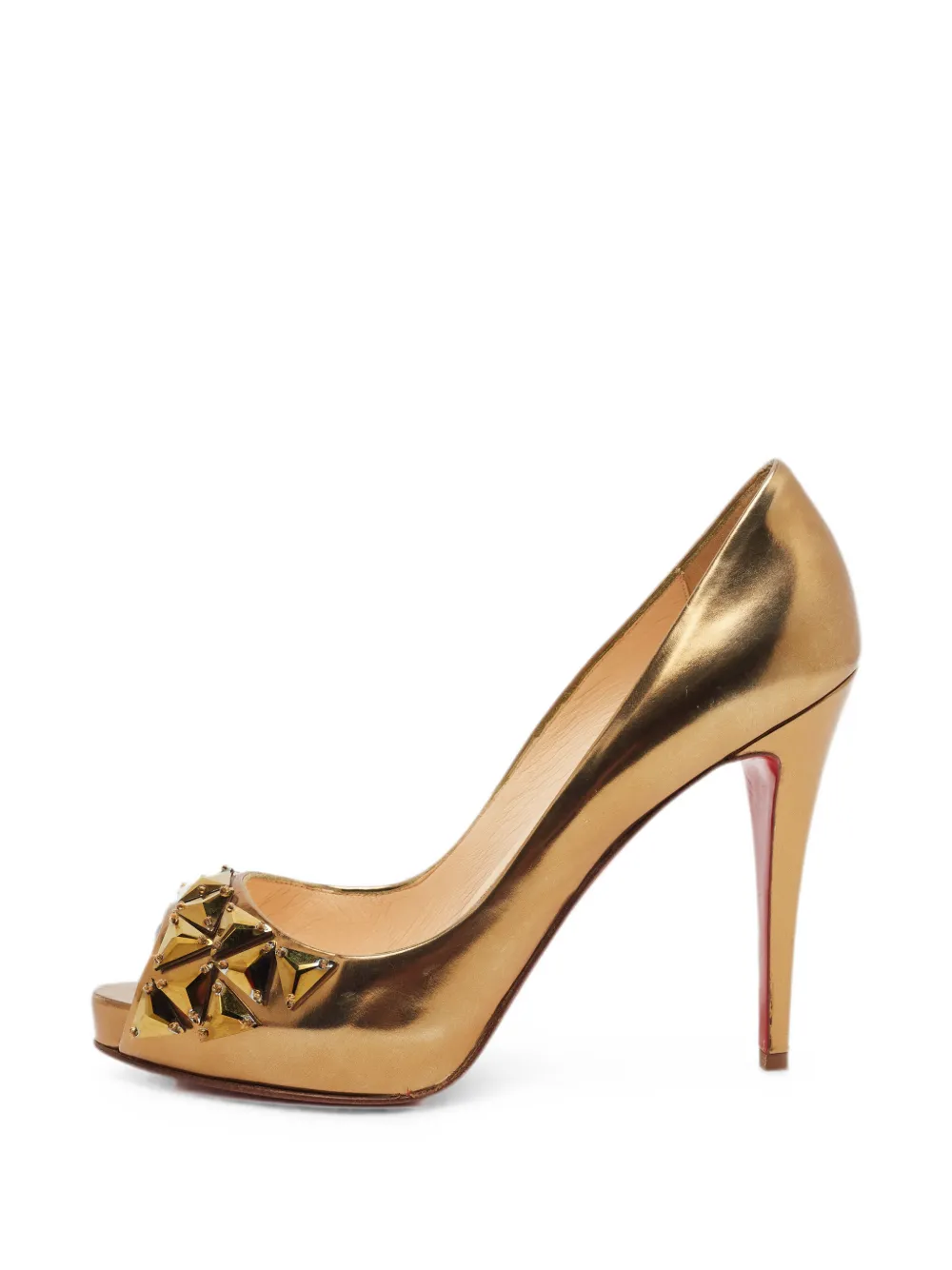 Christian Louboutin Pre-Owned Very Privé crystal-embellished pumps - Gold