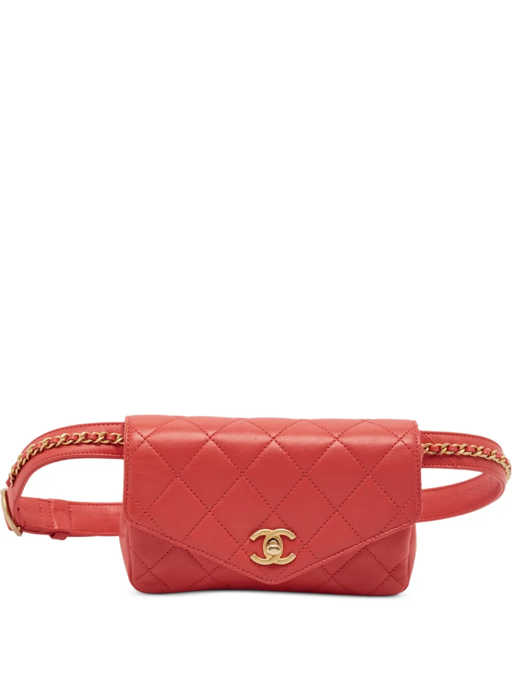 CHANEL Pre-Owned 2019 Envelope quilted belt bag - Rosso