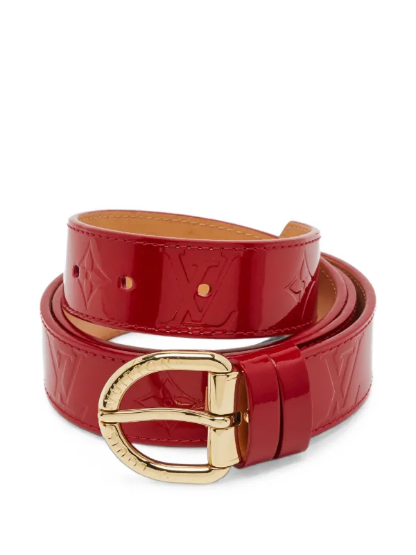LOUIS VUITTON レザーベルト 赤 Louis Vuitton Pre-Owned 2008 サンセット レザーベルト | レッド