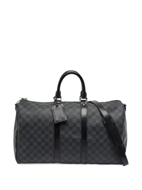 Louis Vuitton Pre-Owned 2018 키폴 반둘리에 45 다미에 그래파이트 트래블 백