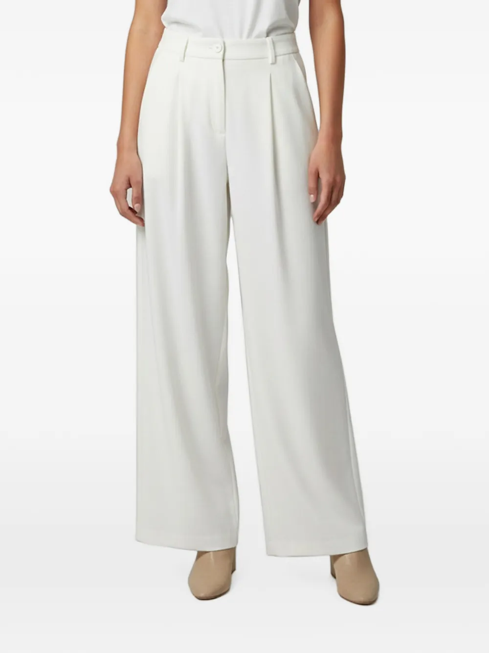 Maje pleated wide-leg trousers - Weiß