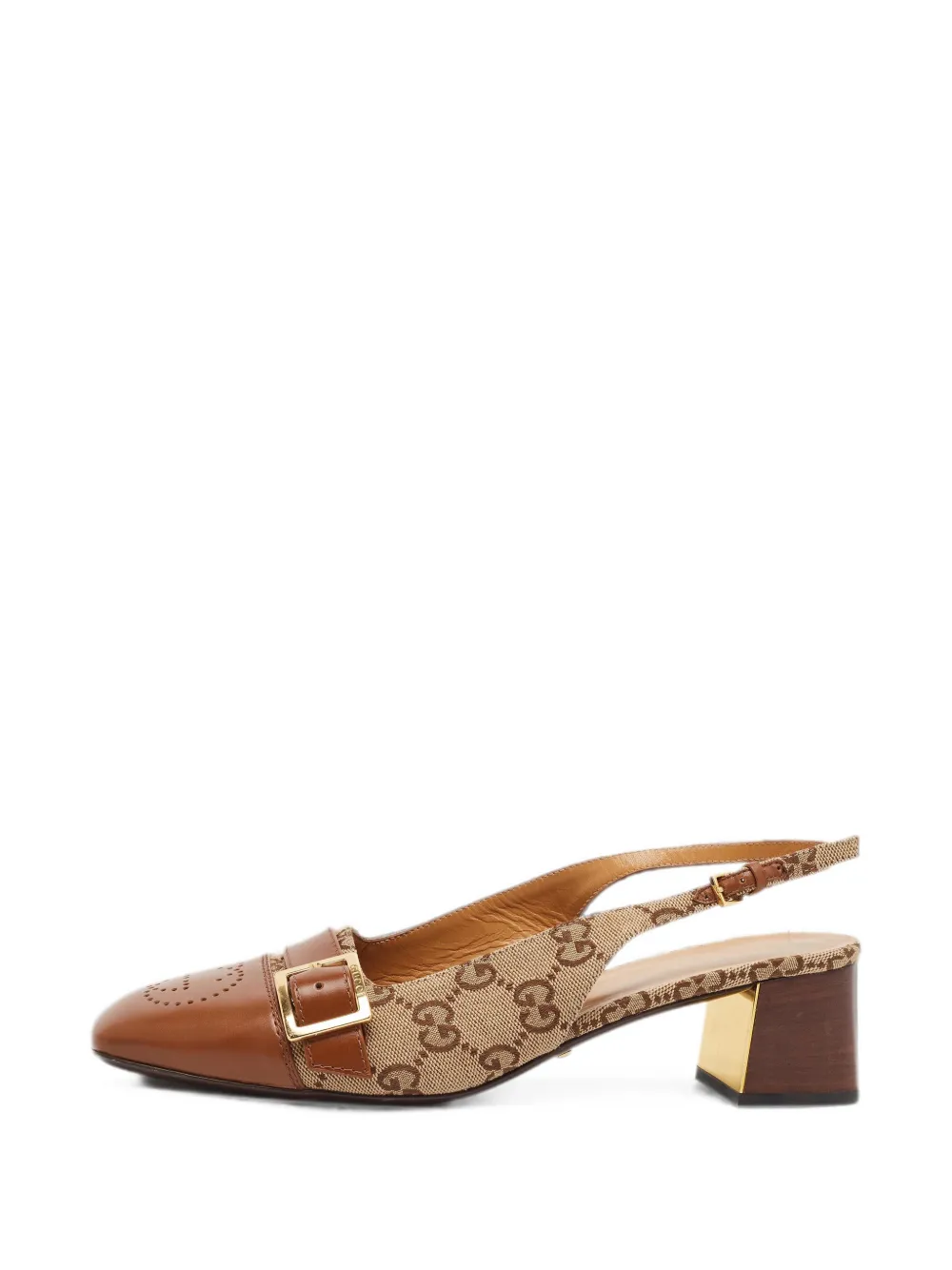 Gucci Pre-Owned GG monogram slingback pumps - Nude
