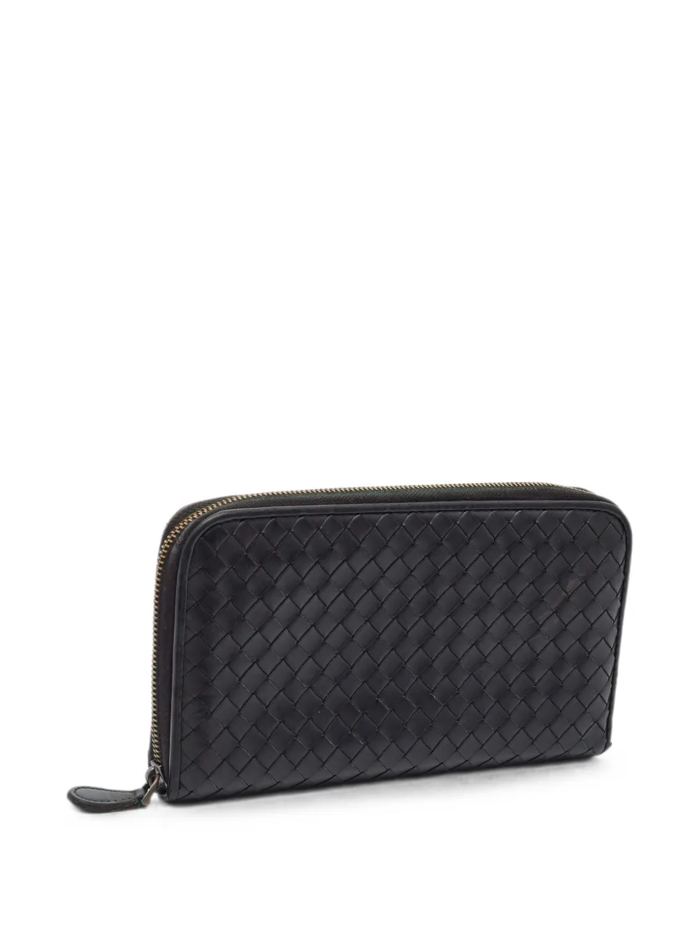 Bottega Veneta Pre-Owned Intrecciato zip-around wallet - Schwarz
