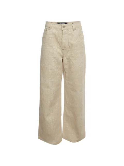 Jacquemus Pre-Owned Le de-Nîmes crocodile-effect jeans