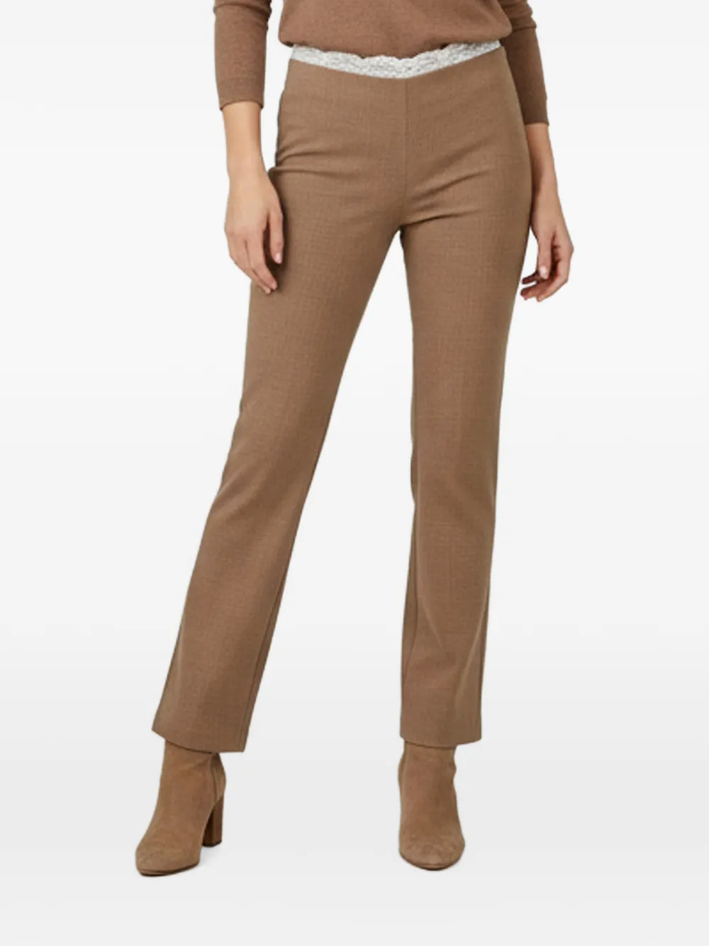 Magda Butrym embellished straight-leg trousers - Marrone