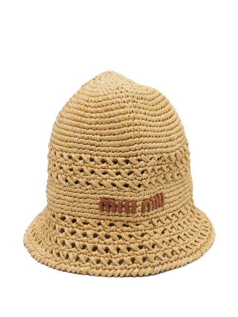 Miu Miu Pre-Owned crochet logo-detail bucket hat
