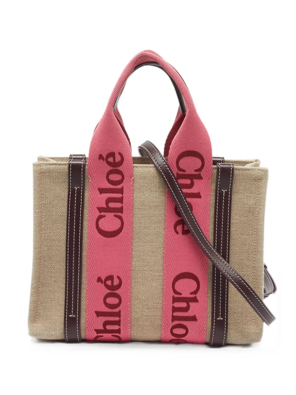Chloé Pre-Owned small Woody tote bag - Braun