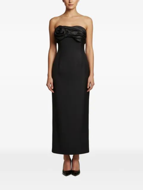 Magda Butrym strapless rose-detail midi dress