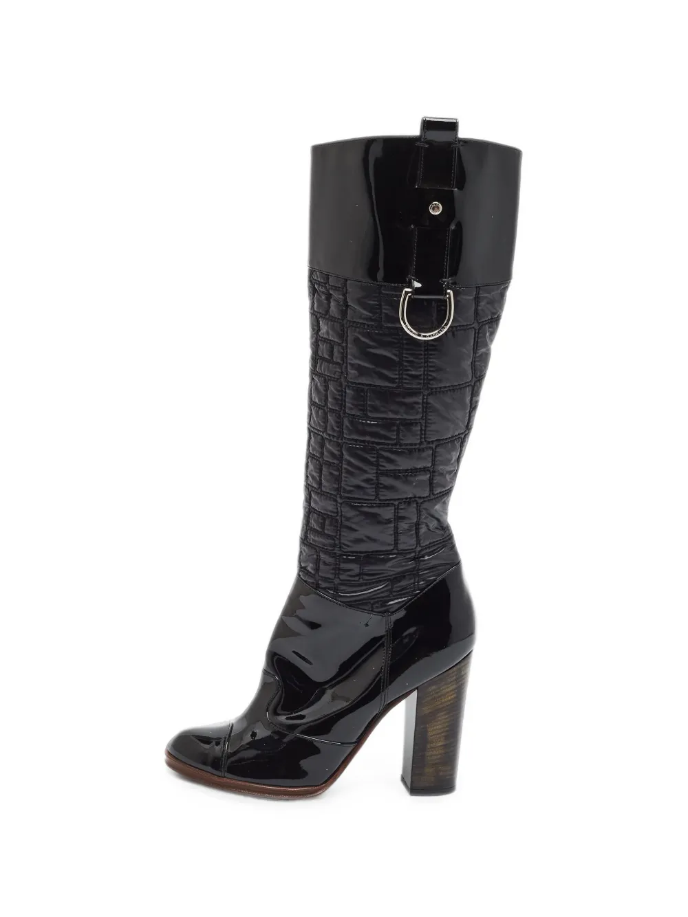 Dolce & Gabbana Pre-Owned bottes matelassées à fini verni - Noir Dolce & Gabbana Pre-Owned bottes matelassées à fini verni - Noir