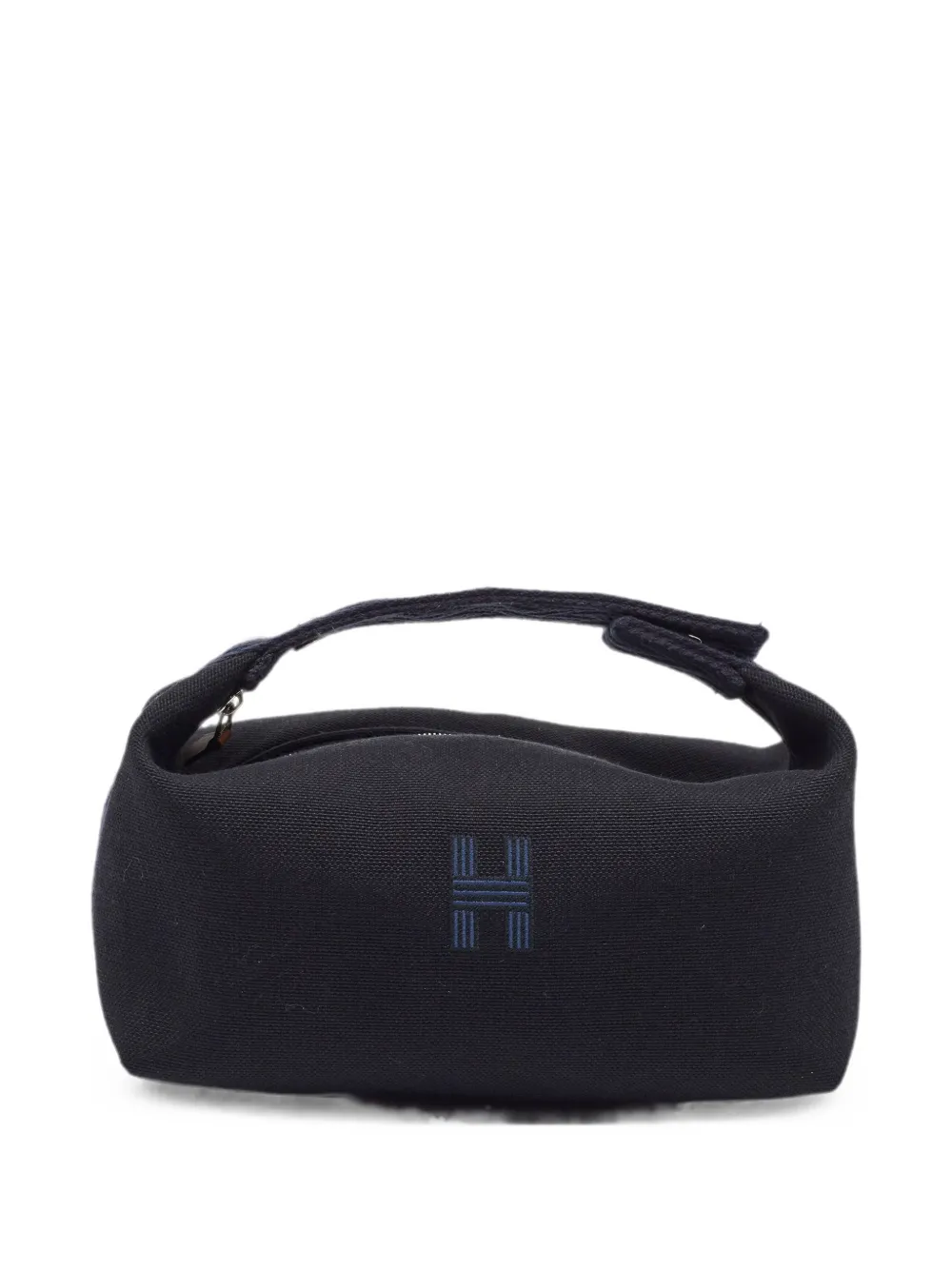Pre-owned Hermes Small Bride-à-brac Canvas Pouch In Black