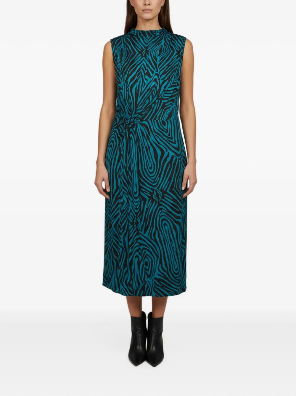 Diane Von Furstenberg Vintage Geri zebra-print midi dress - Blu