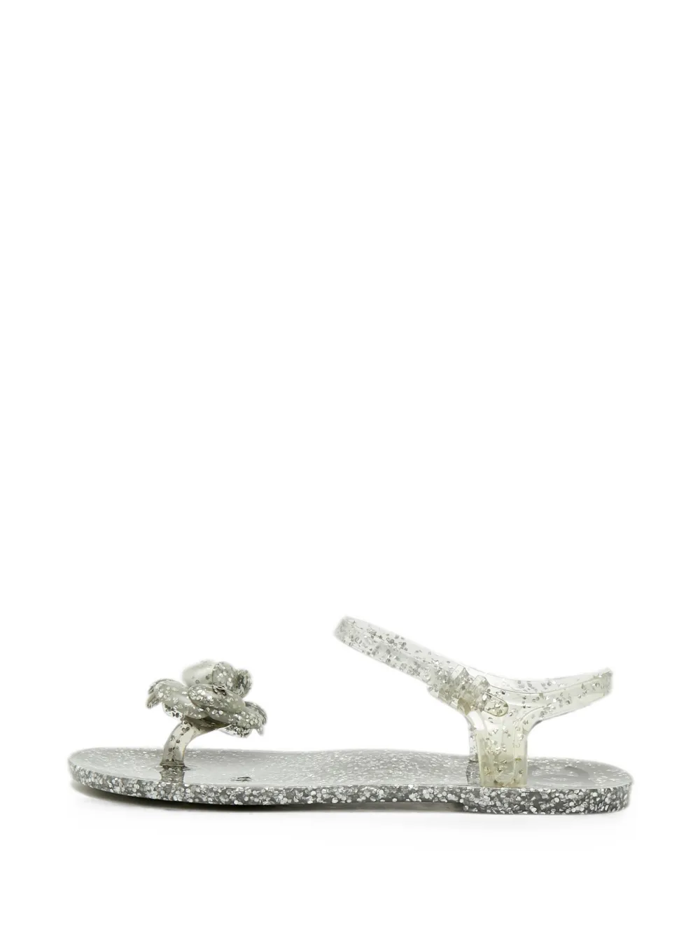 CHANEL Pre-Owned Camellia glitter sandals - Grau