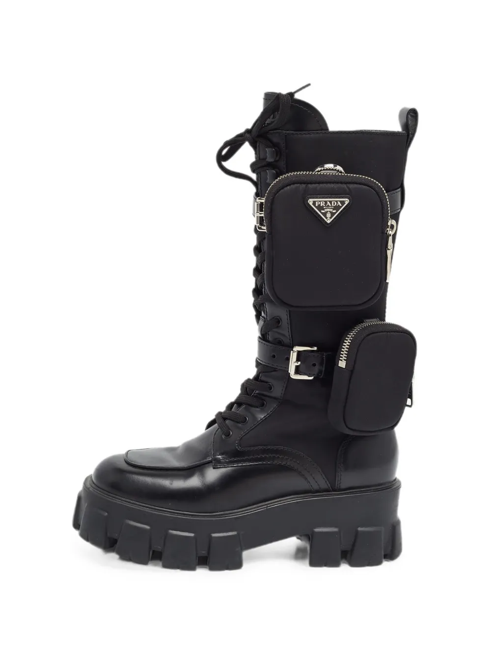 Prada Pre-Owned Monolith utility combat boots - Schwarz