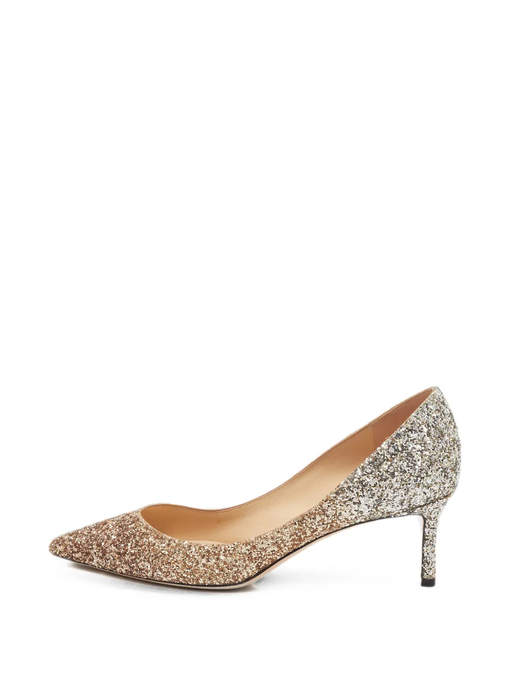 Jimmy Choo Pre-Owned Romy glitter pumps - Gold