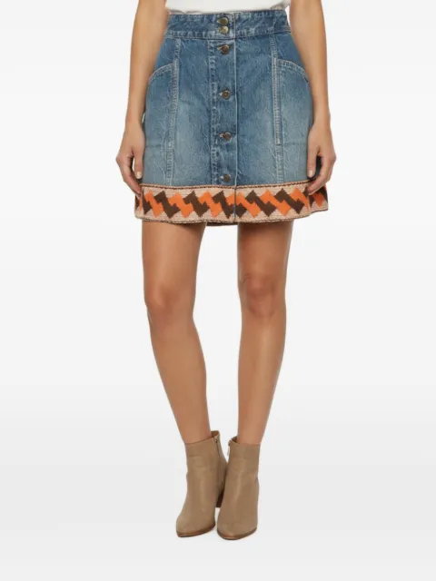Valentino Garavani Pre-Owned embroidered button-front mini skirt
