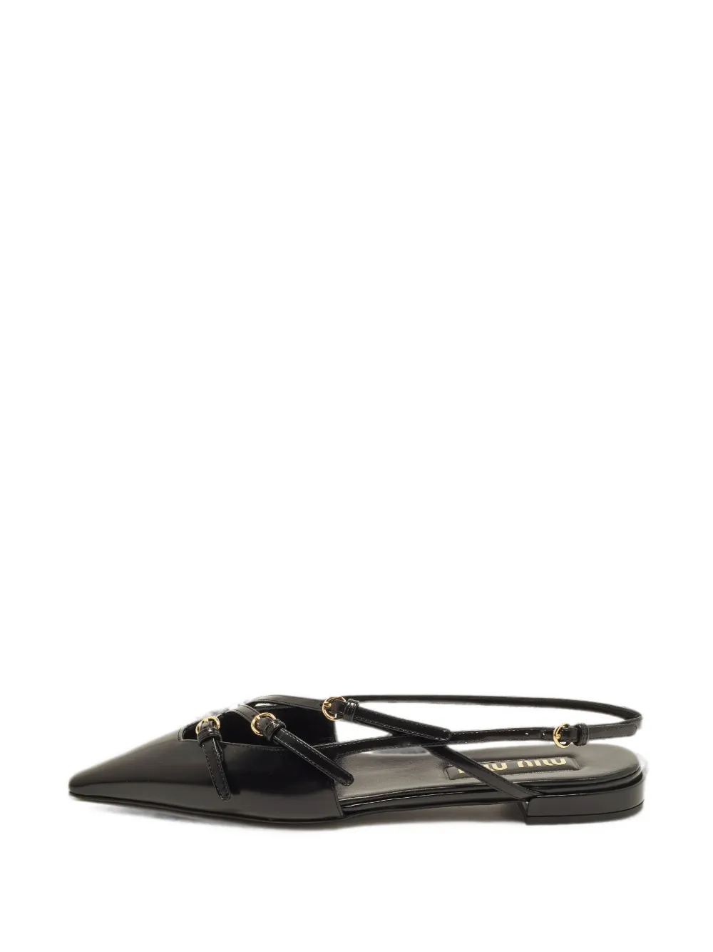 Miu Miu Pre-Owned buckle-detail slingback pumps - Nero