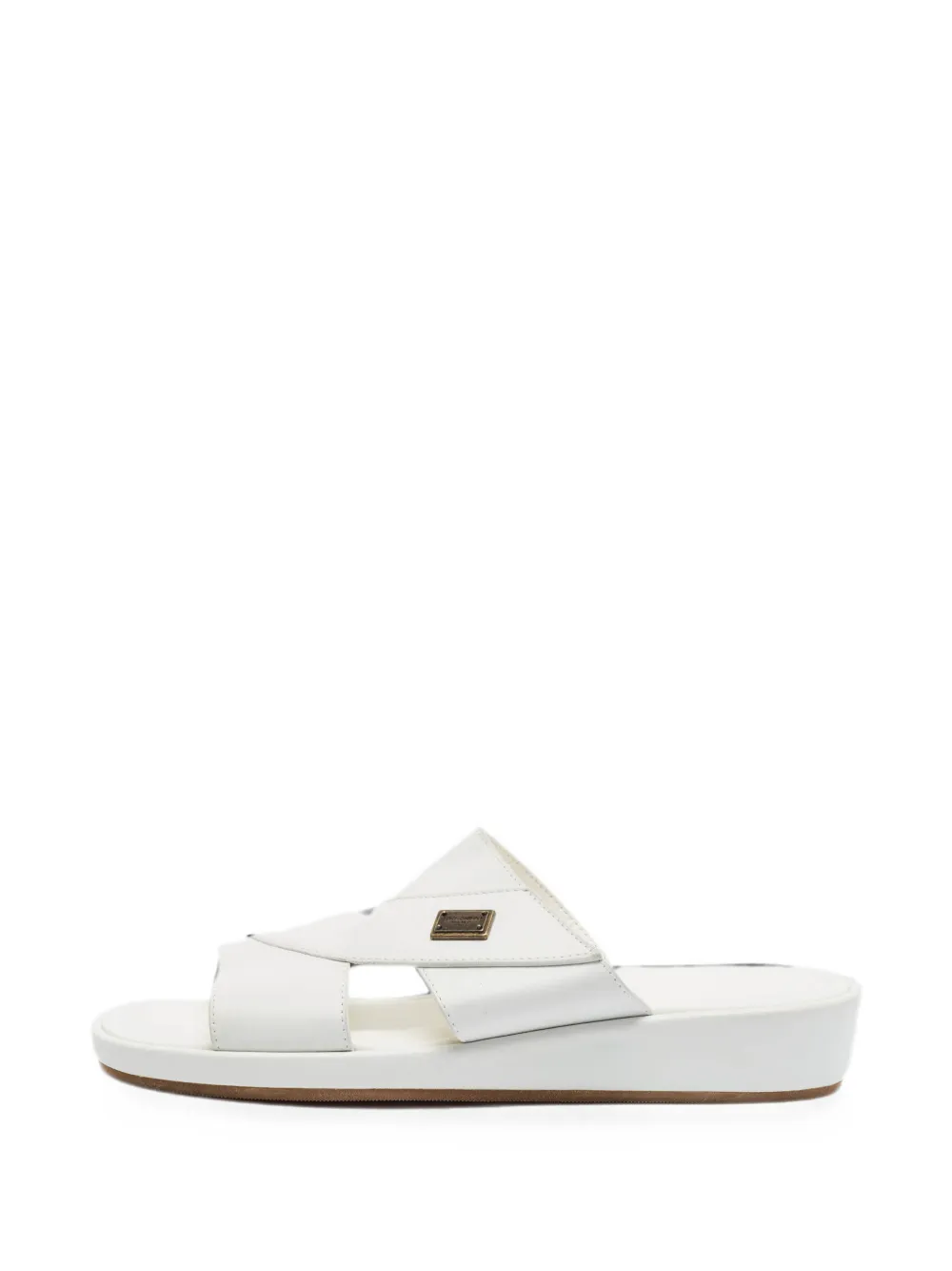 Dolce & Gabbana Pre-Owned Masaccio plaque slide sandals - Weiß
