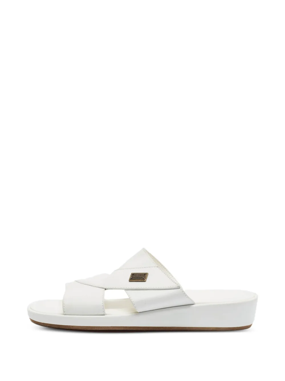 Dolce & Gabbana Pre-Owned Masaccio plaque slide sandals - Weiß