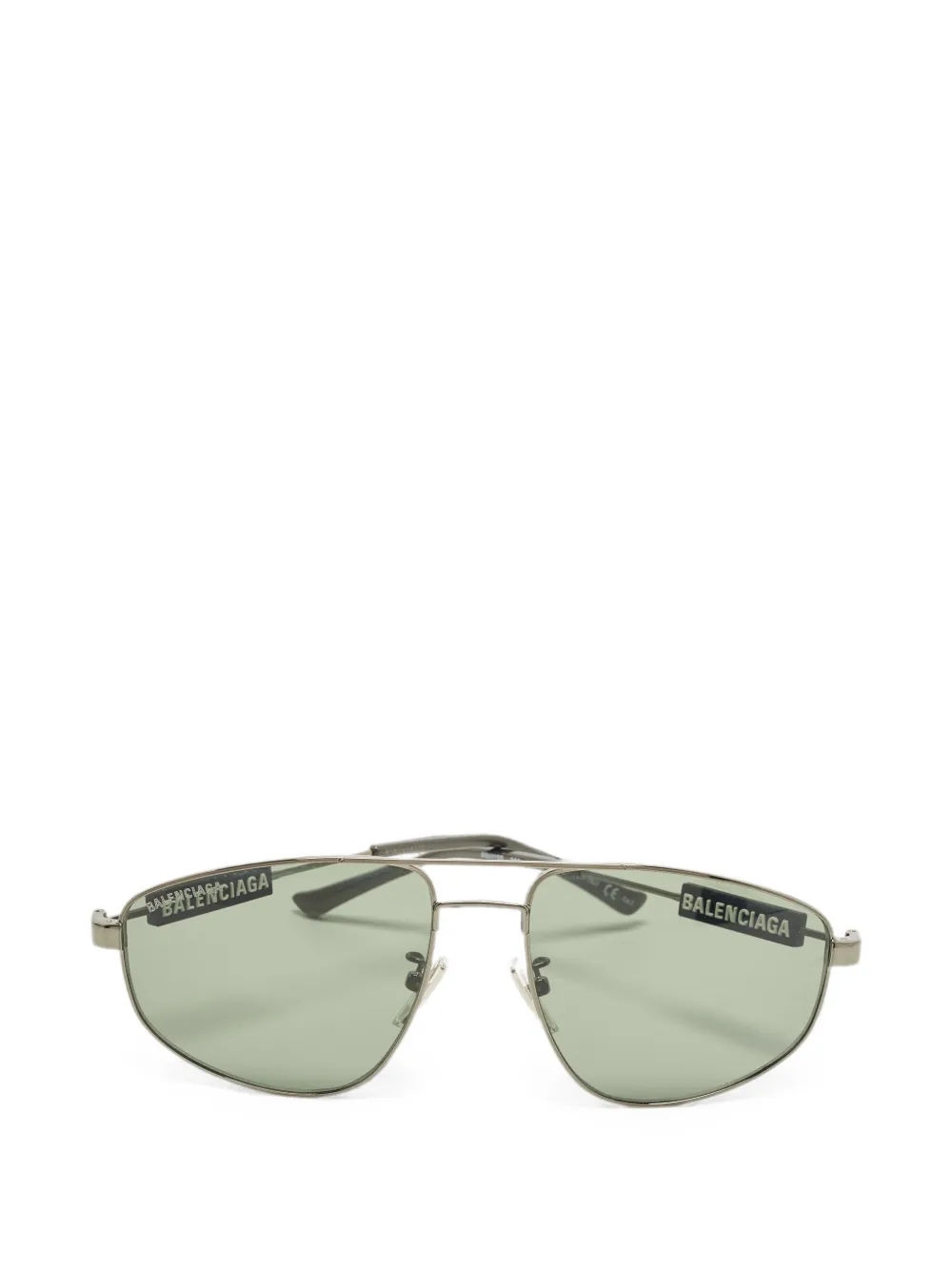 Balenciaga Pre-Owned double-bridge pilot sunglasses - Silber