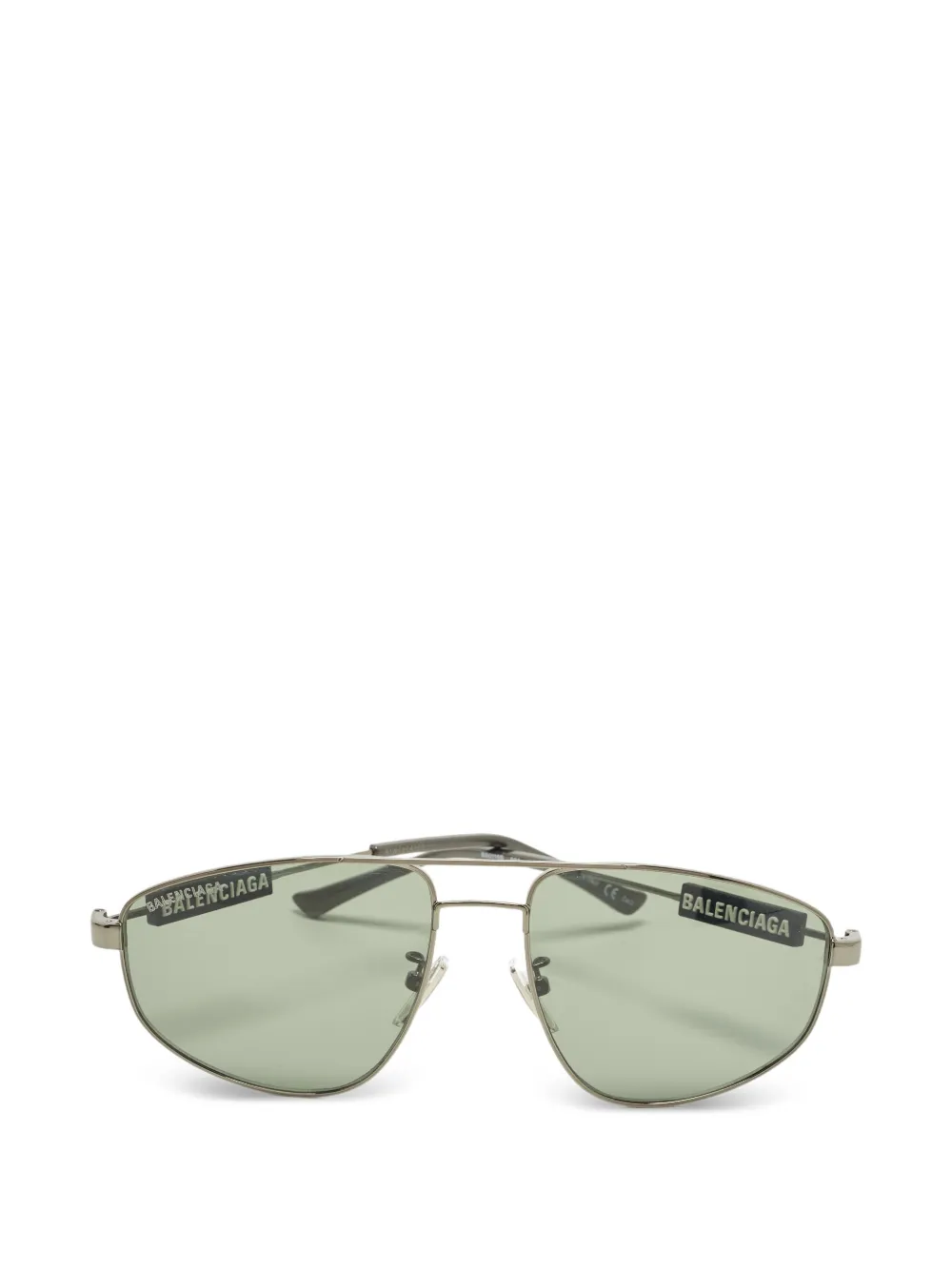 Balenciaga Pre-Owned double-bridge pilot sunglasses - Argento