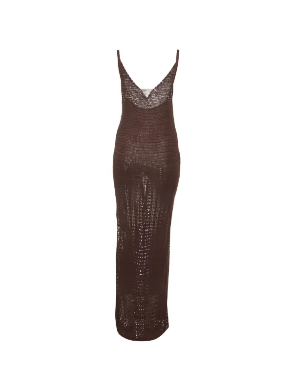 brown crochet maxi dress Flook Kaira | This crochet PDF pattern x-sibling-handle:premium-surf-maxi-dress-bright-yellow Rock Your Baby - Size:wholesale_XS Crochet halter