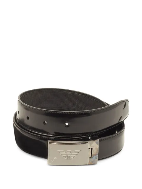Emporio Armani Pre-Owned logo-plate buckle belt