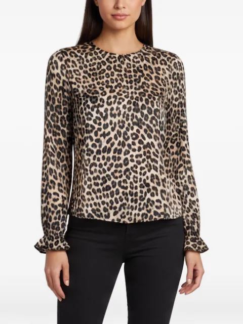 Roberto Cavalli leopard-print ruffled-cuff top