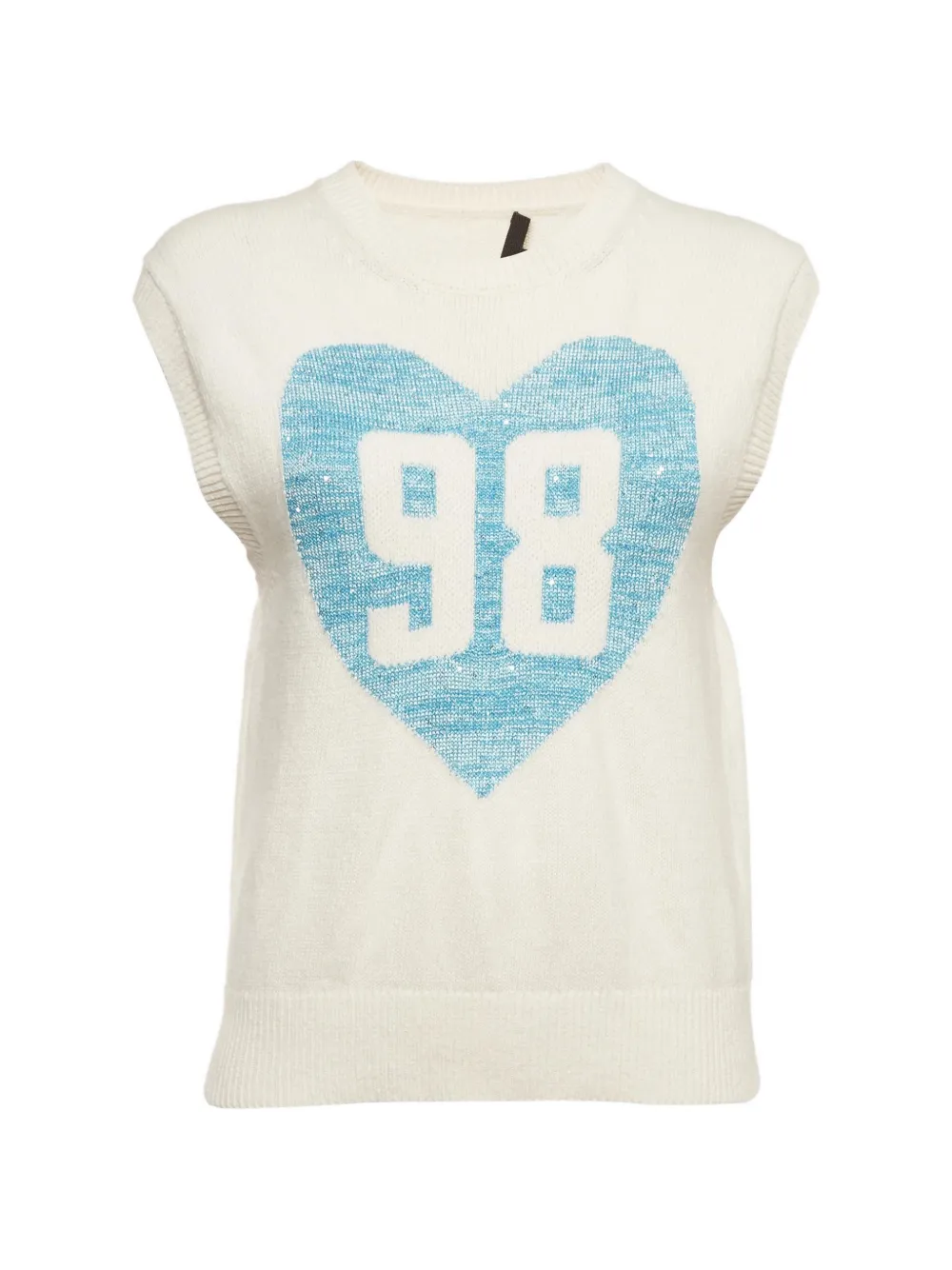 Maje sequinned heart sweater - Nude