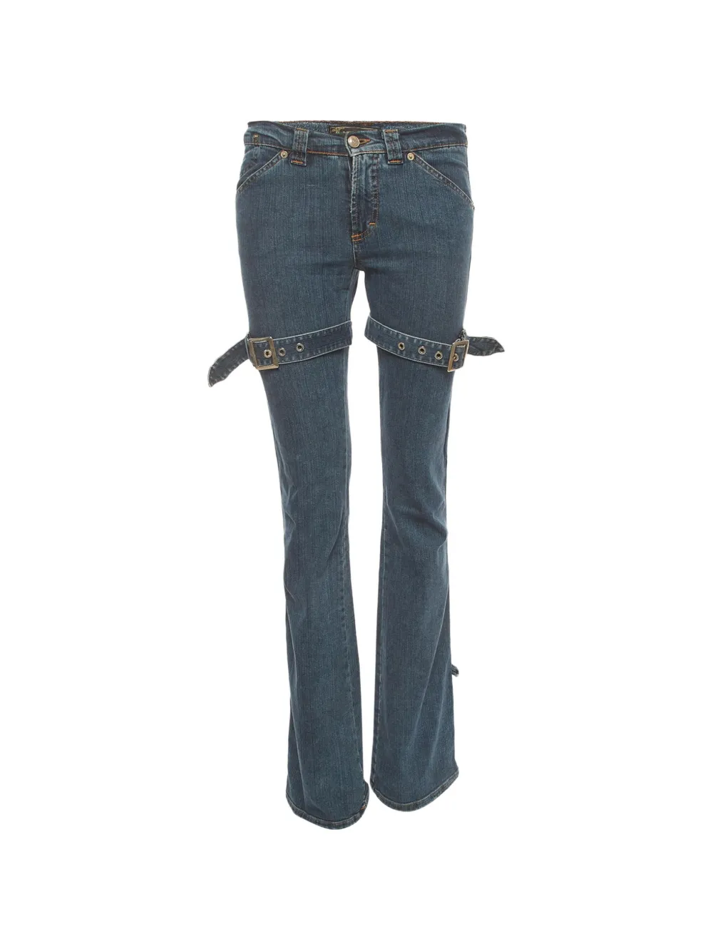 Versace Pre-Owned thigh-strap flared jeans - Blu