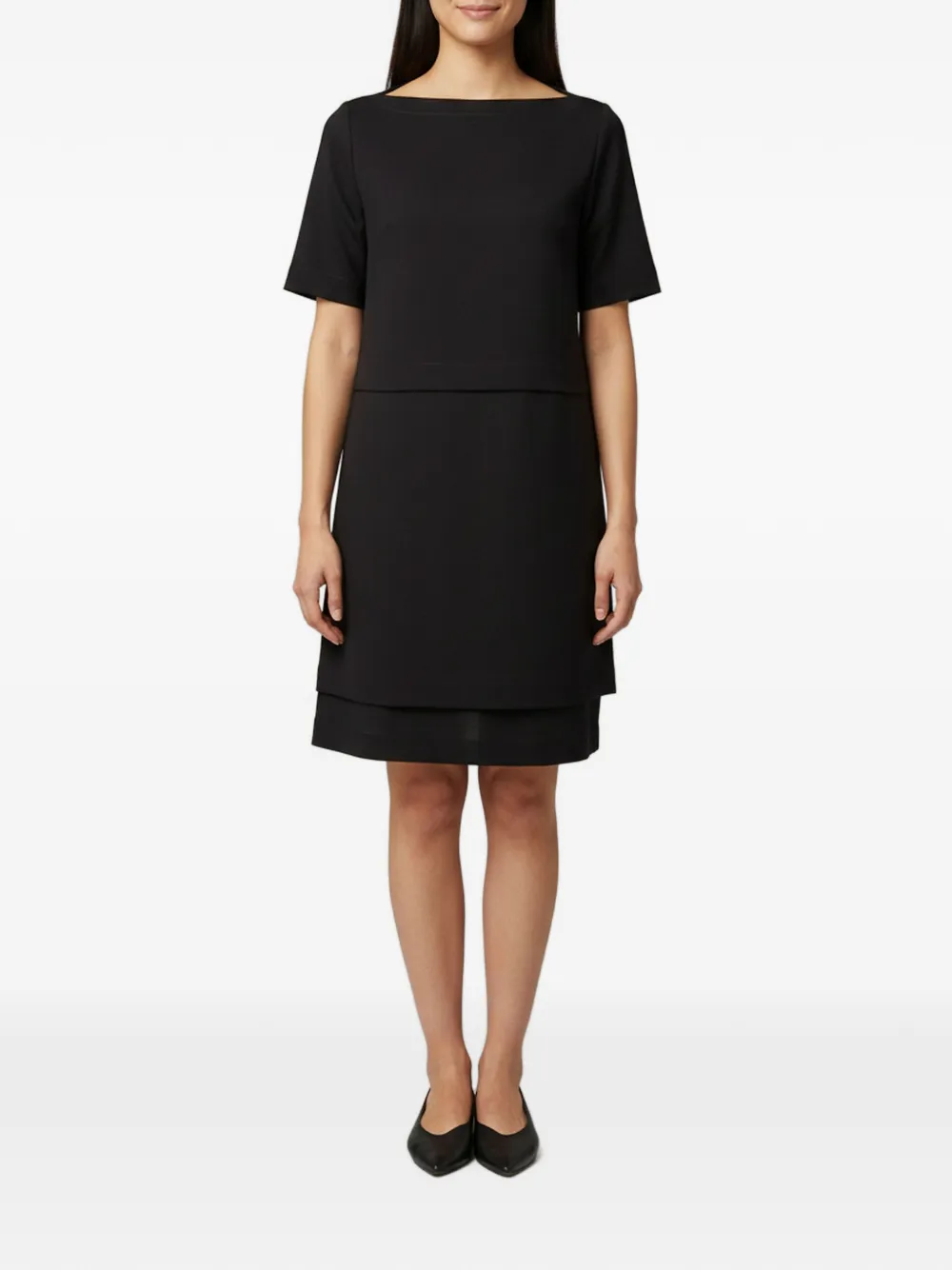 Emporio Armani Pre-Owned boat-neck jersey mini dress - Schwarz