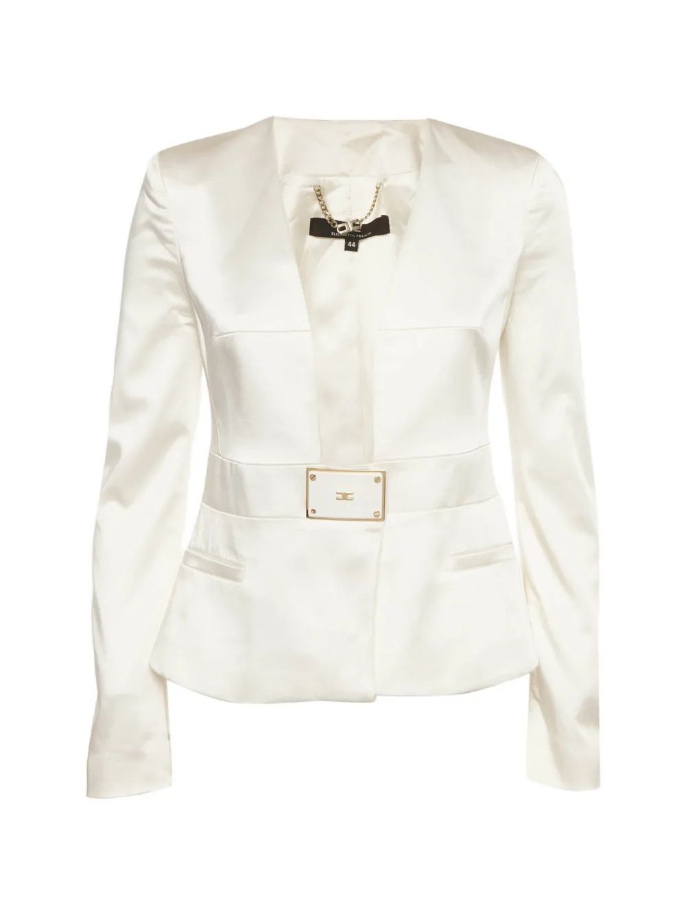 Elisabetta Franchi plunge-neck structured blazer - Bianco