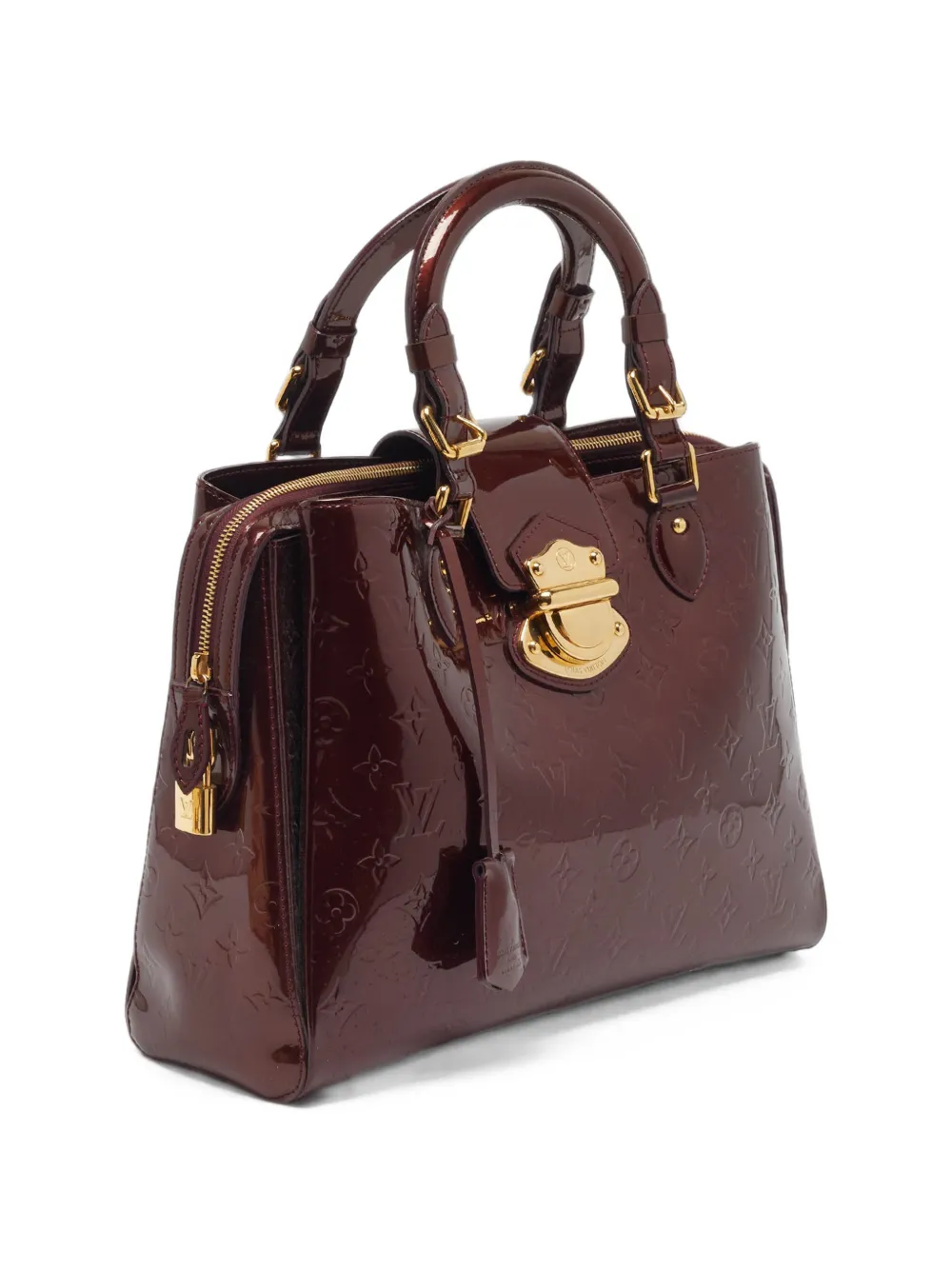 Pre-owned Louis Vuitton 2010 Melrose Avenue Monogram Vernis Tote Bag In Red