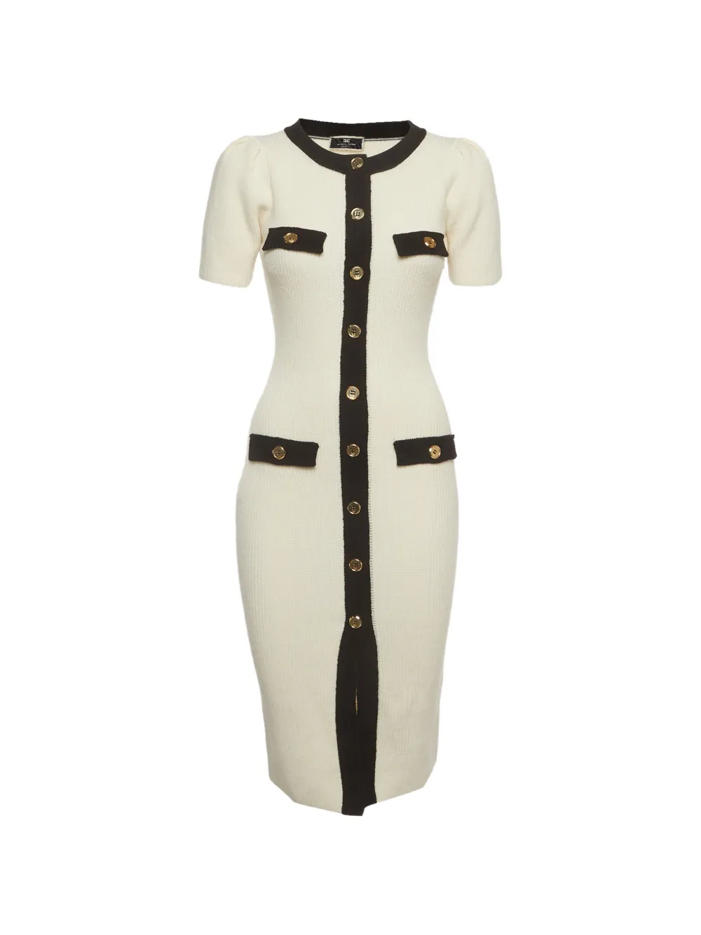 Elisabetta Franchi knit button-front midi dress - Toni neutri