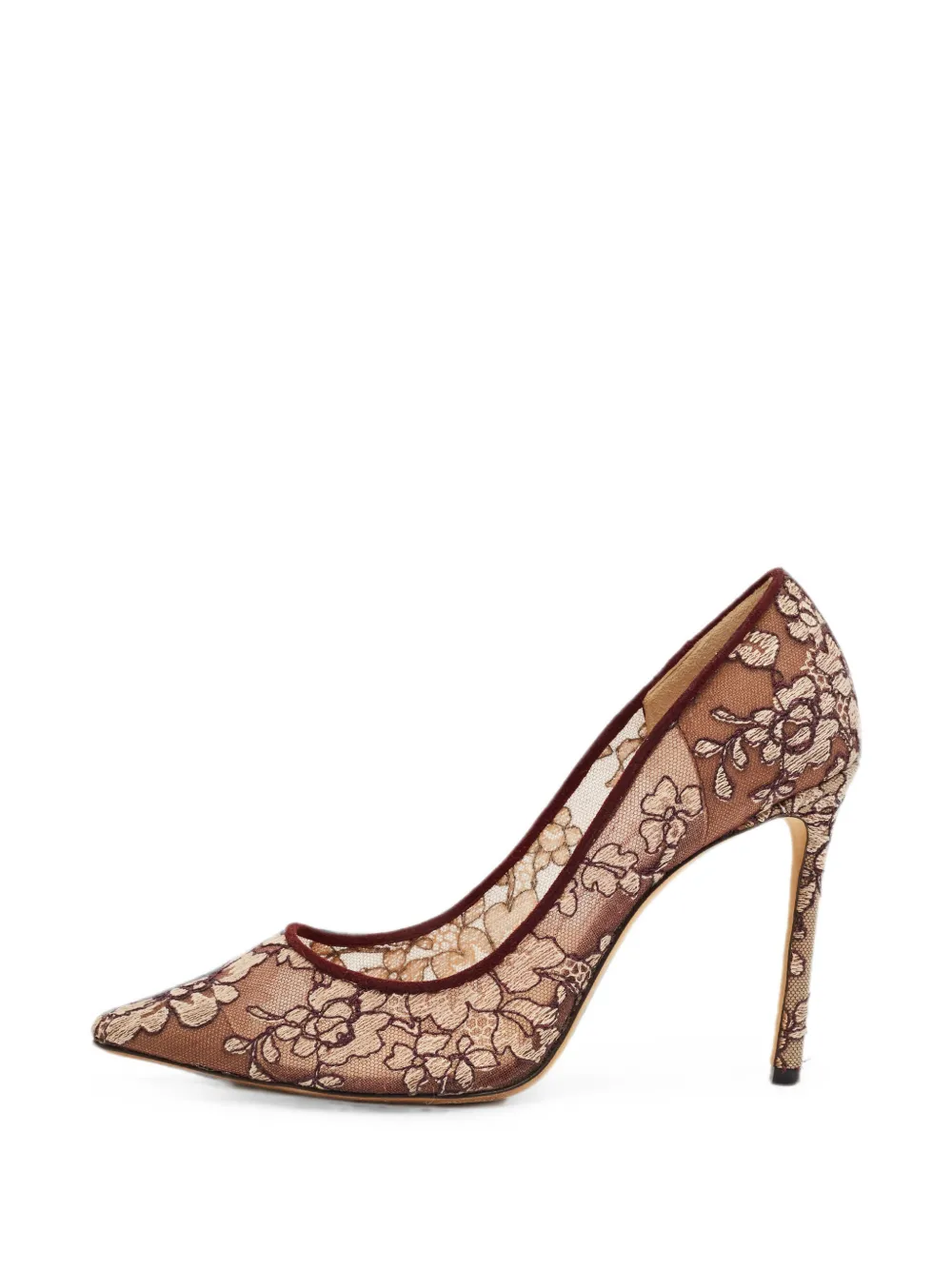 Jimmy Choo Pre-Owned Romy floral-lace pumps - Braun