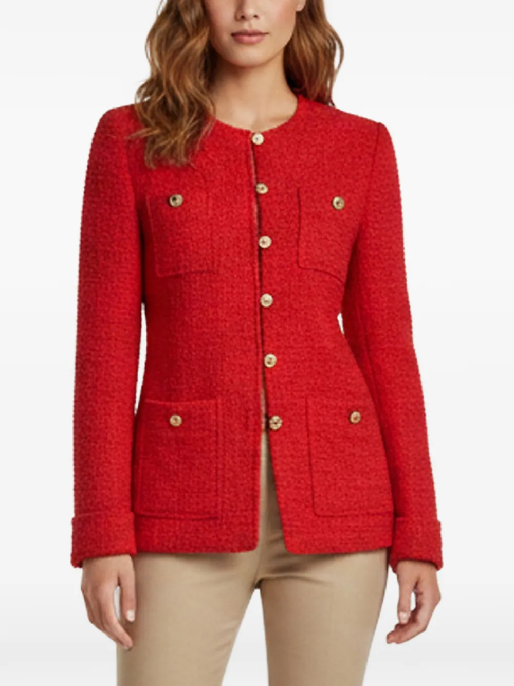 Gucci Pre-Owned tweed front-buttons jacket - Rosso