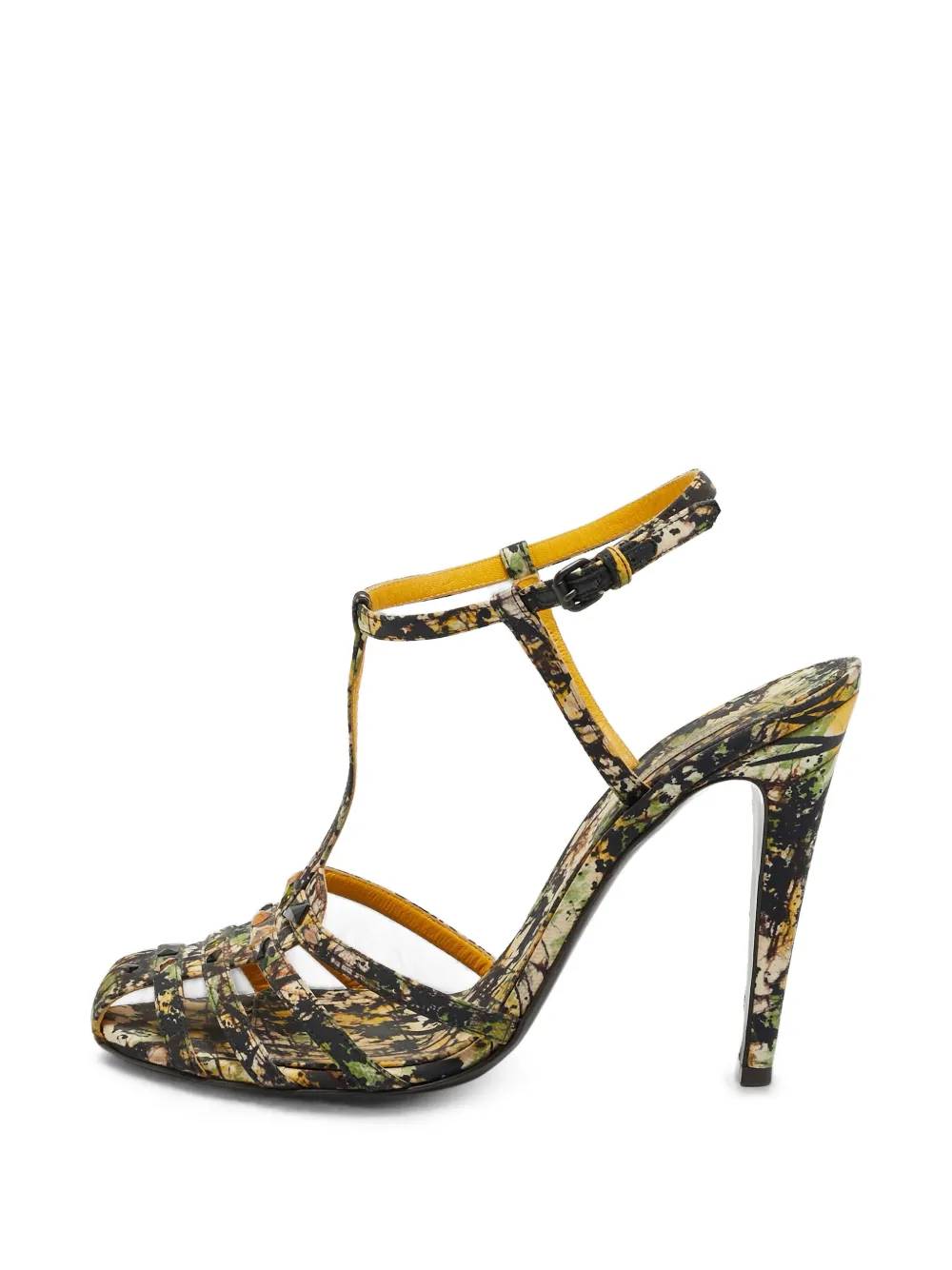 Bottega Veneta Pre-Owned caged T-strap sandals - Verde
