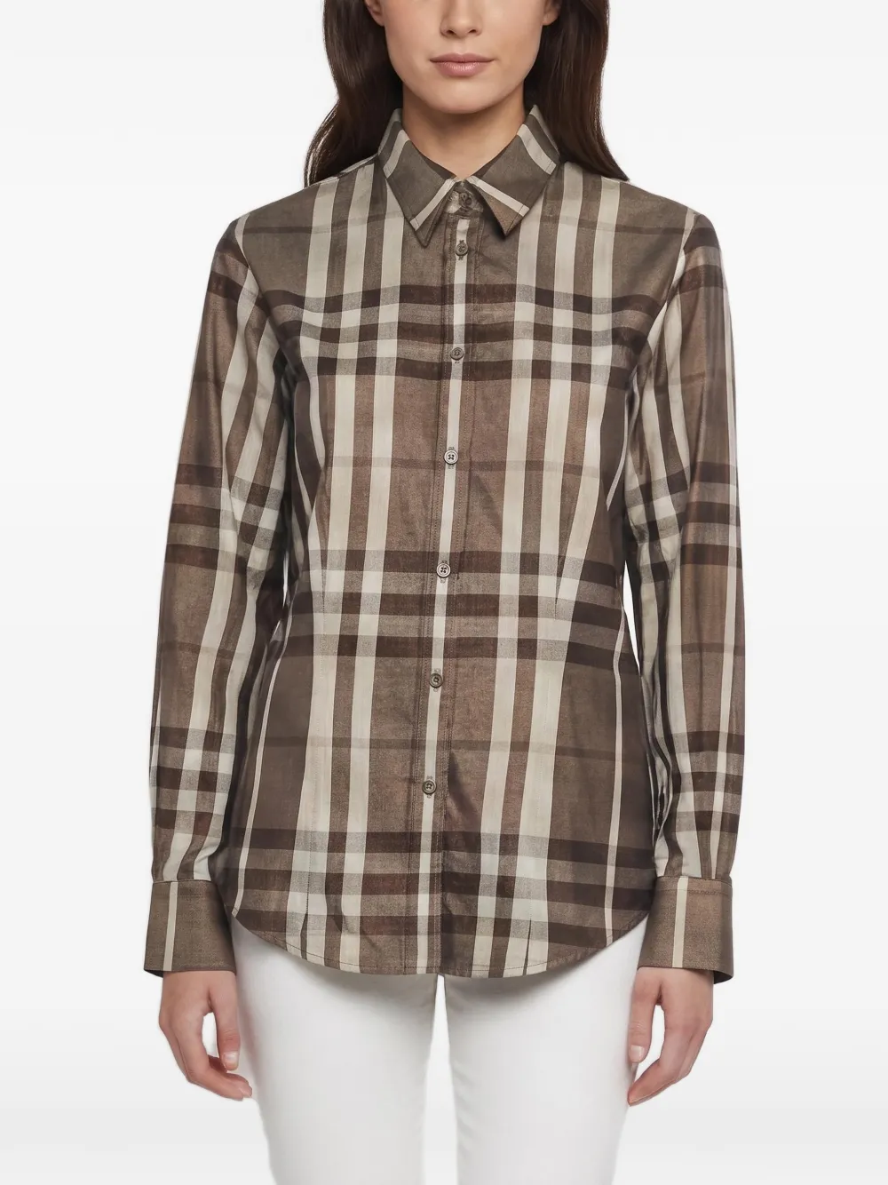 Burberry Pre-Owned metallic checked shirt - Braun