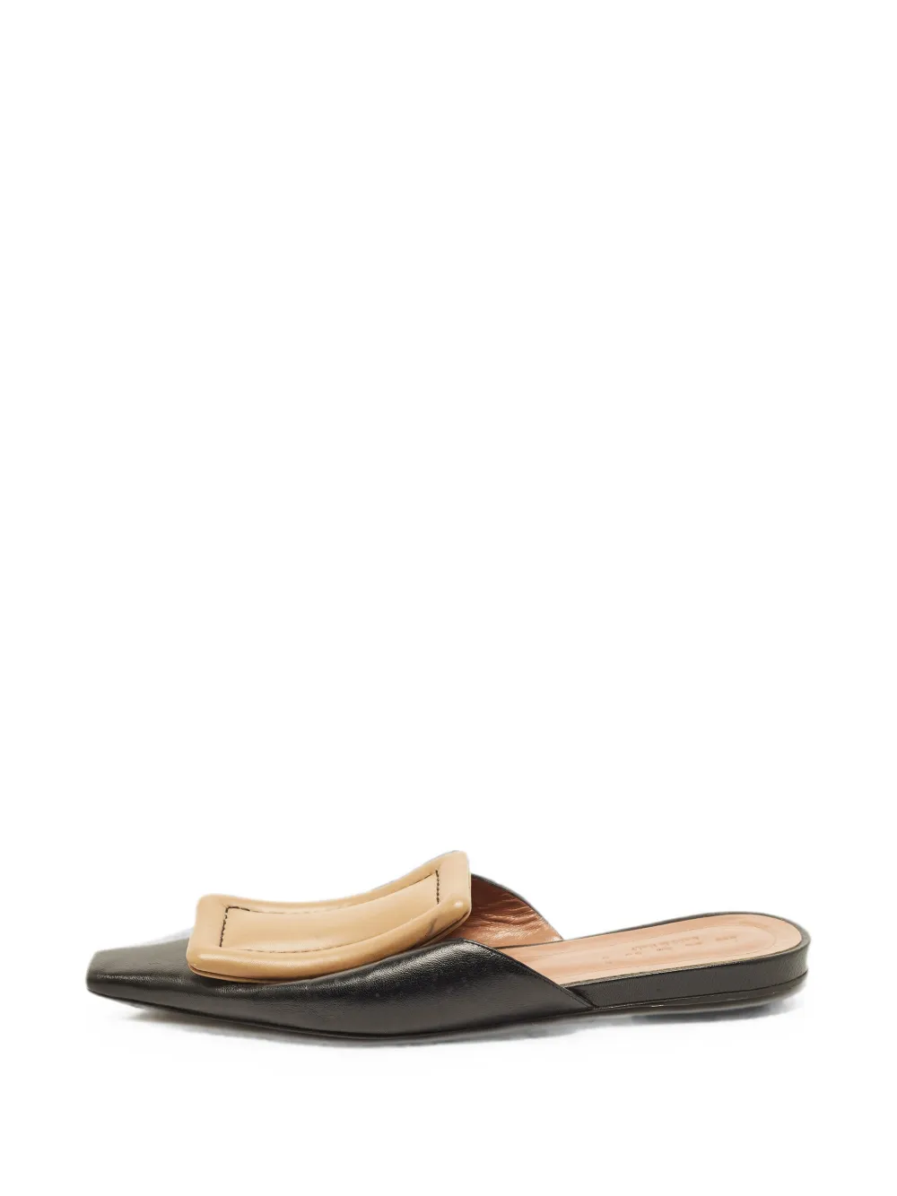 Marni Pre-Owned padded buckle-detail mules - Schwarz