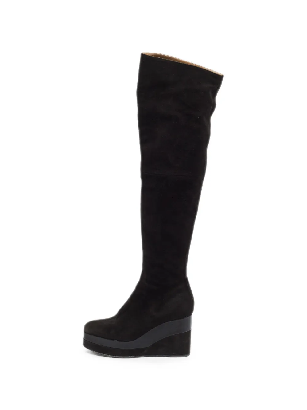 Hermès Pre-Owned platform wedge knee-high boots - Schwarz