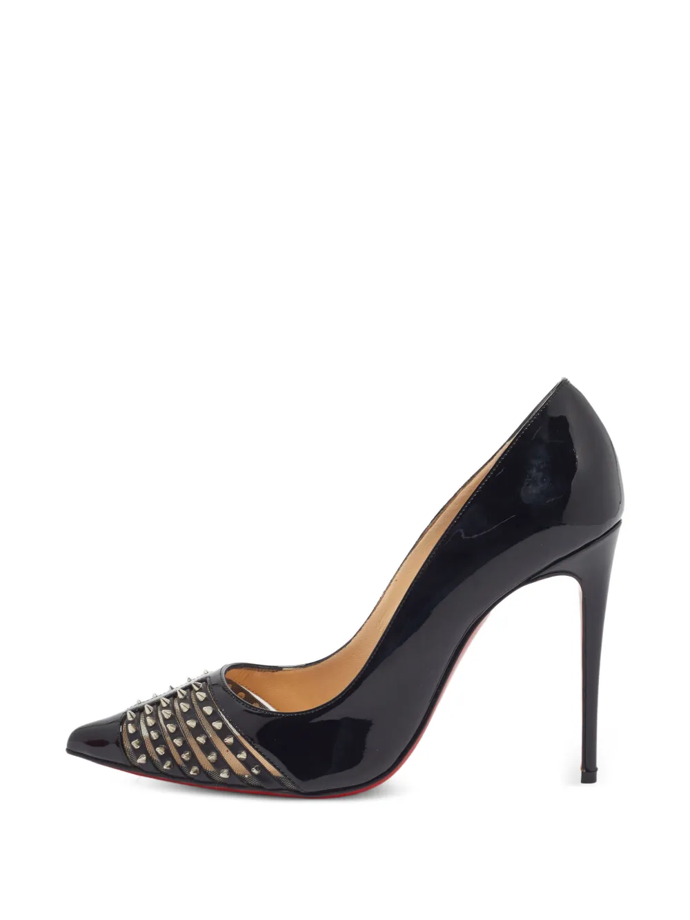 Christian Louboutin Pre-Owned Bareta studded mesh pumps - Schwarz