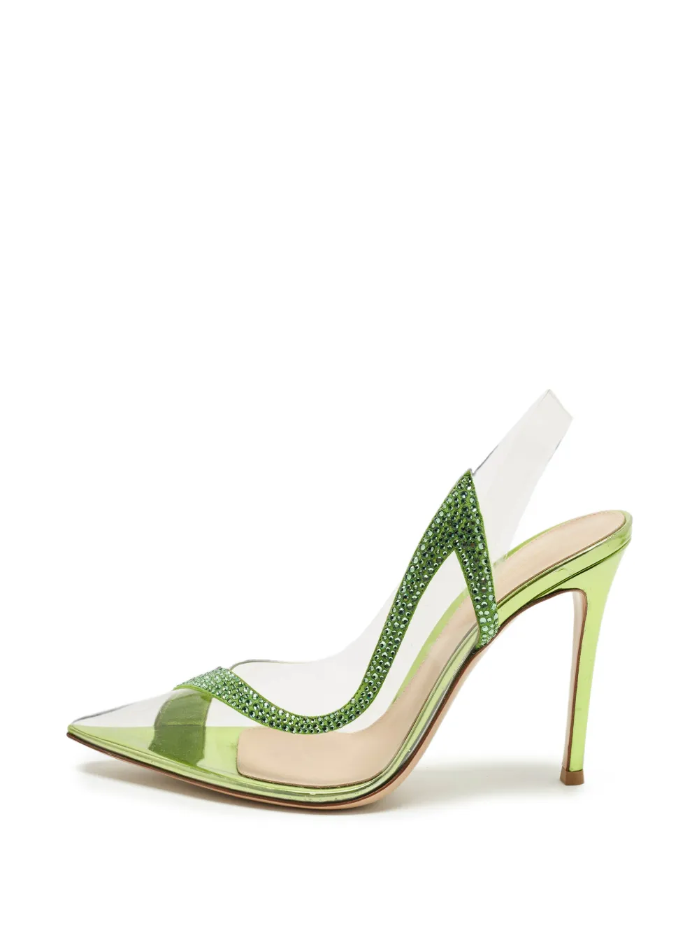 Gianvito Rossi Hortensia crystal slingback pumps - Grün