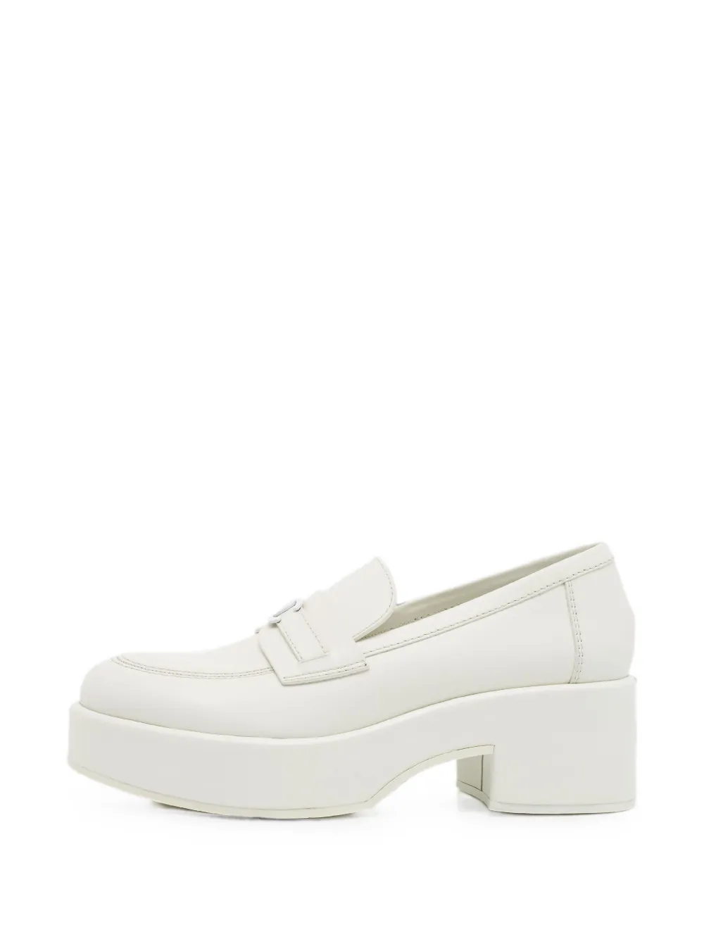 CHANEL Pre-Owned CC plaque platform loafers - Weiß