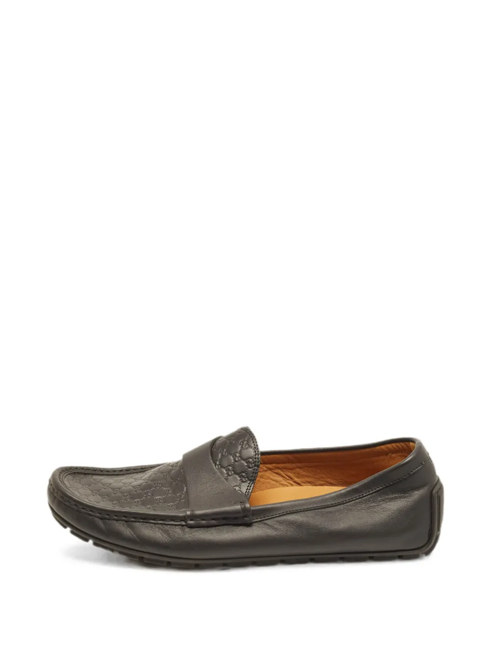 Gucci Pre-Owned Microguccissima driver loafers - Schwarz